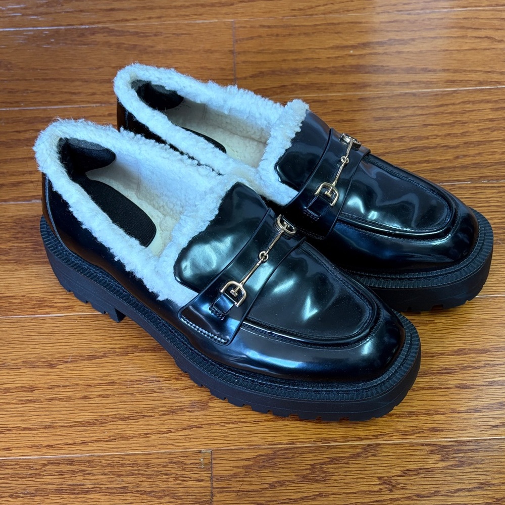 Sam Edelman Black Loafers with White Trim